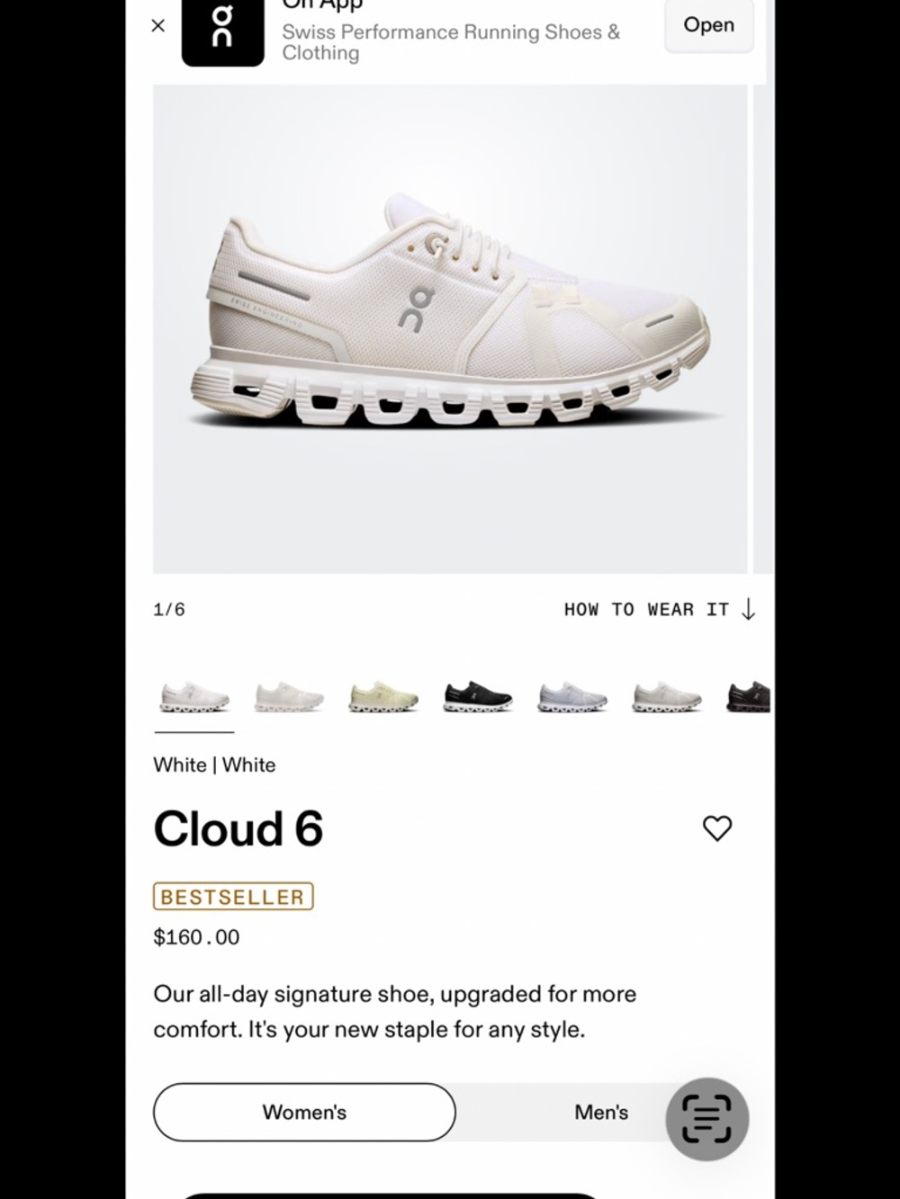On Cloud  cloud 6 sz 6.5 w wide new in box !!